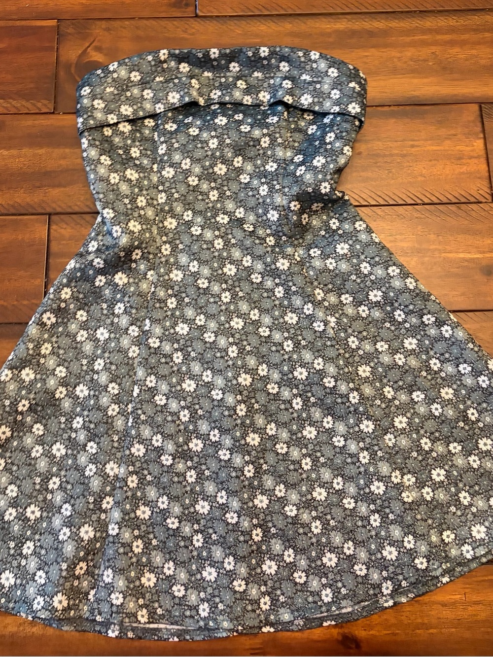 Altar'd State Blue Floral Strapless Sundress